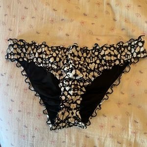 Black and white swim bottoms